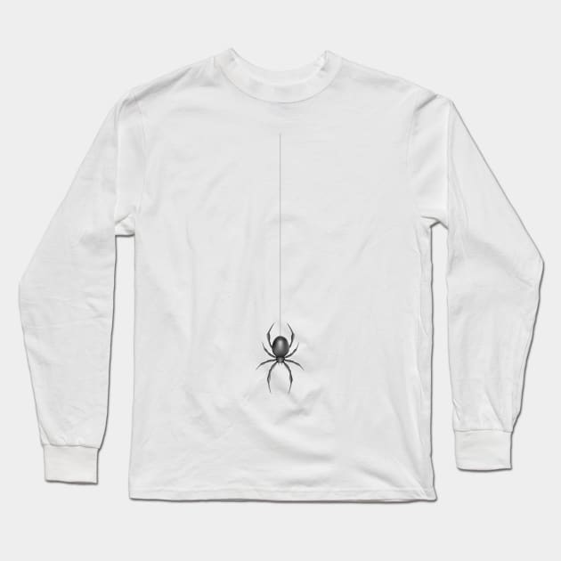 Spider Hanging From Web | Spider Hangs From Ceiling Long Sleeve T-Shirt by benayache